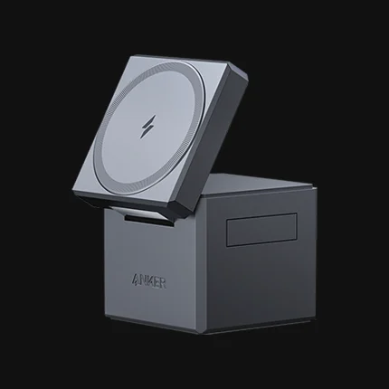 Anker 3 in 1 Wireless Charging Cube with MagSafe Y1811, 15W Foldable Magnetic Charger