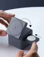 Anker 3 in 1 Wireless Charging Cube with MagSafe Y1811, 15W Foldable Magnetic Charger for iPhone, Apple Watch and AirPods, USB-C PD, Compact Travel and Desk Charging Station - Image 3