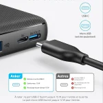 Anker 313 Power Bank 10000mAh Portable Charger, USB-C Input, Dual USB Output
