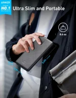 Anker 313 Power Bank 10000mAh Portable Charger, USB-C Input, Dual USB Output, Compact Battery Pack for Travel, Daily Charging