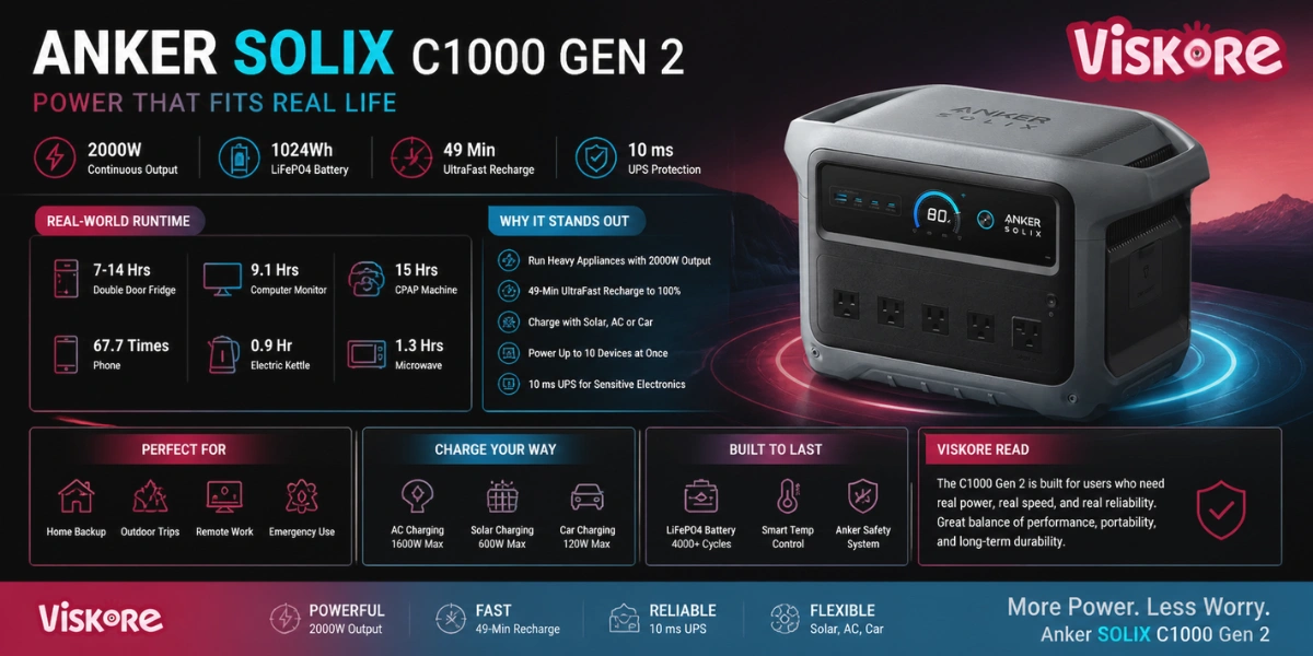 Anker SOLIX C1000 Gen 2 Portable Power Station - 1,024Wh _ 2,000W