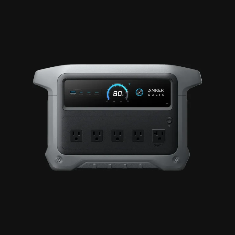 front view of Anker SOLIX C1000 Portable Power Station, 1056Wh Capacity, 2000W Output, LiFePO4 Battery