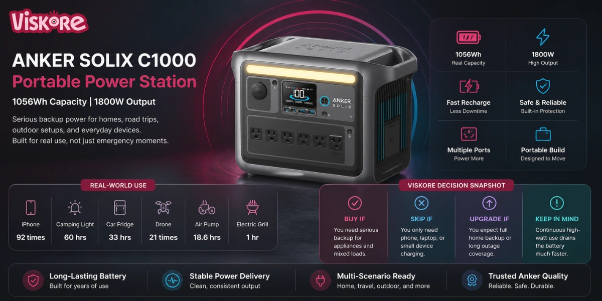 Anker SOLIX C1000 Portable Power Station - 1,056Wh _ 1,800W