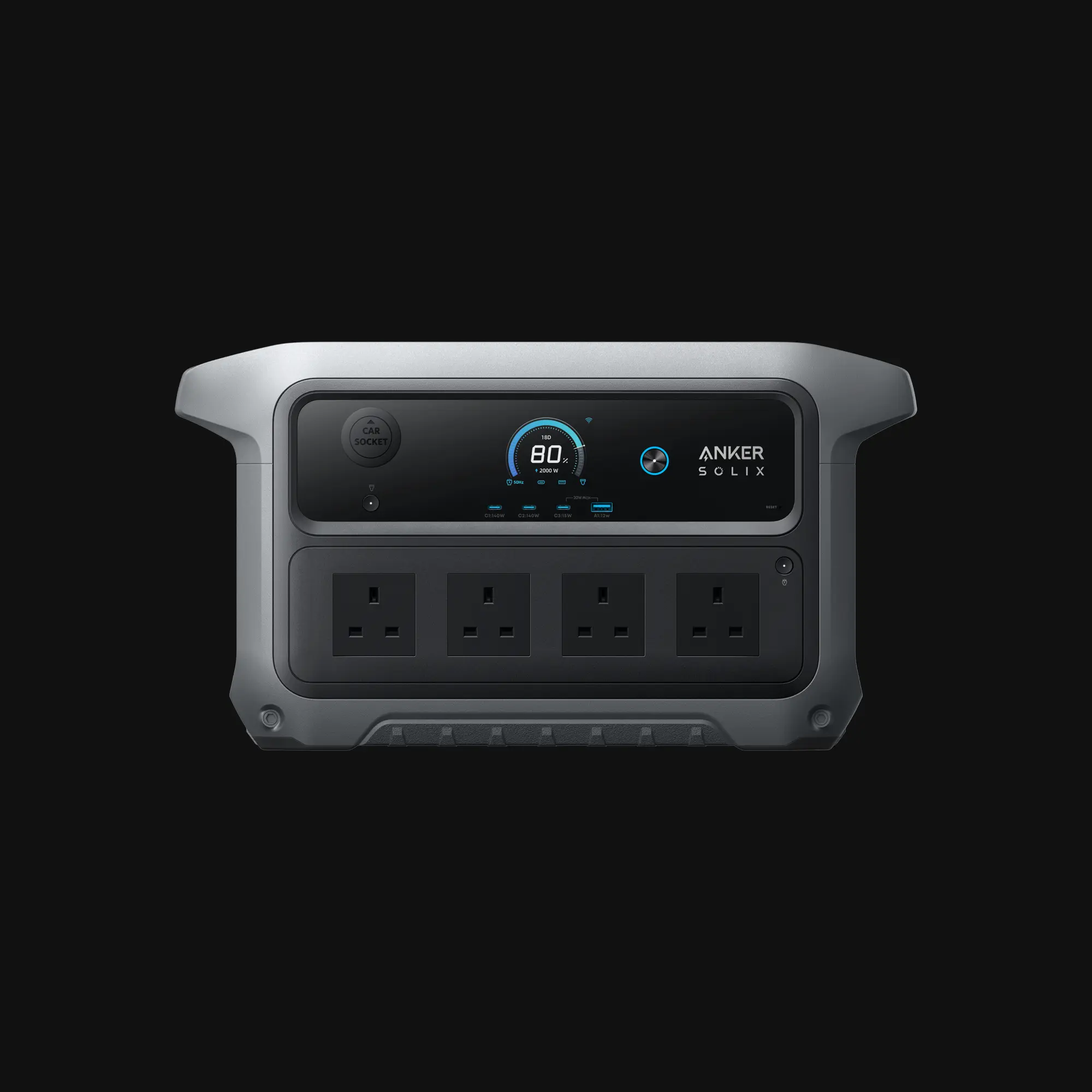 Anker SOLIX C2000 Gen 2 Portable Power Station, 2048Wh Capacity, 2400W Output, LiFePO4 Battery, Solar Generator for Home Backup and Outdoor Use