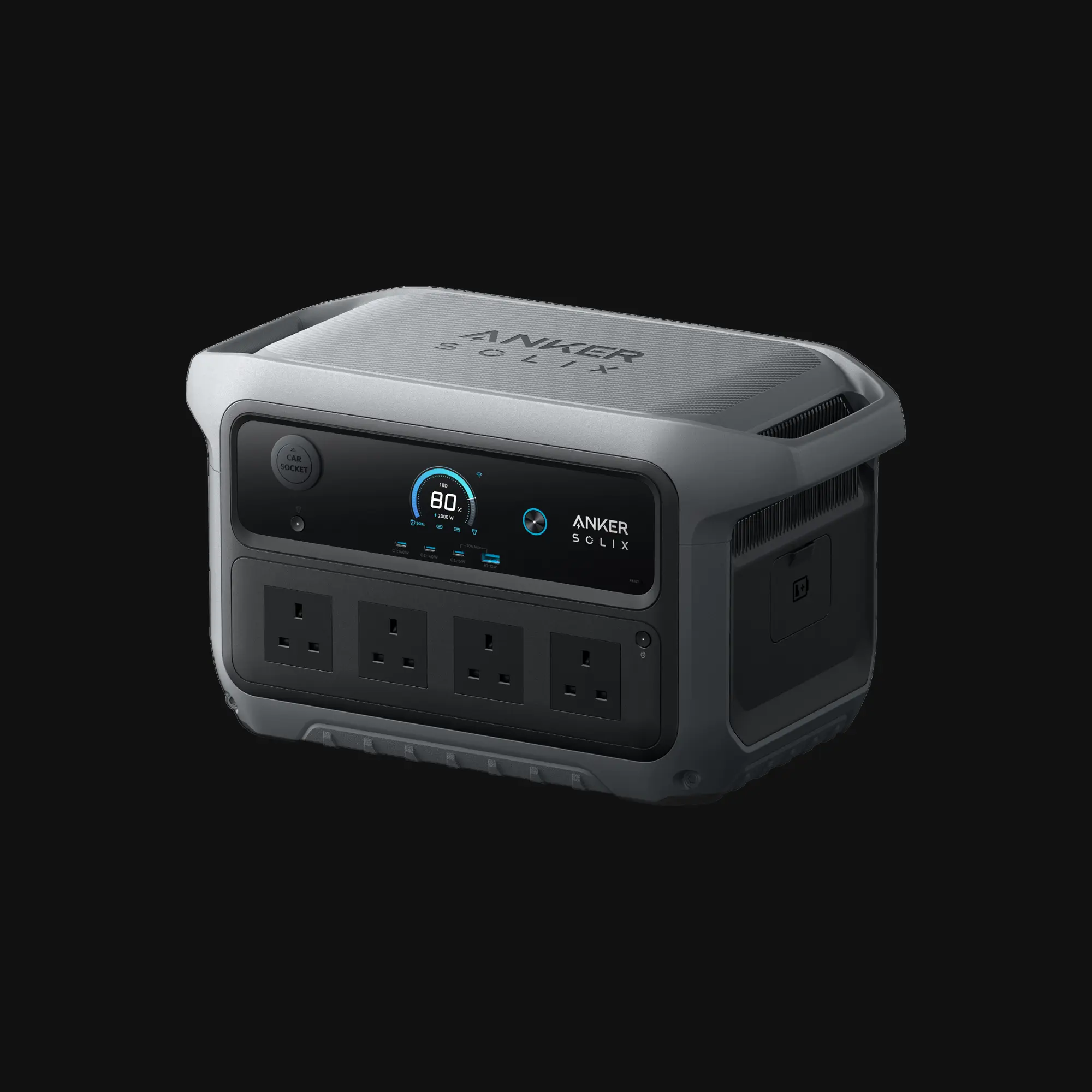 Anker SOLIX C2000 Gen 2 Portable Power Station, 2048Wh Capacity, 2400W Output, LiFePO4 Battery, Solar Generator for Home Backup and Outdoor Use
